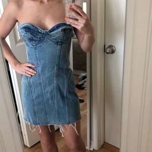 GRLFRND Denim Bustier Dress